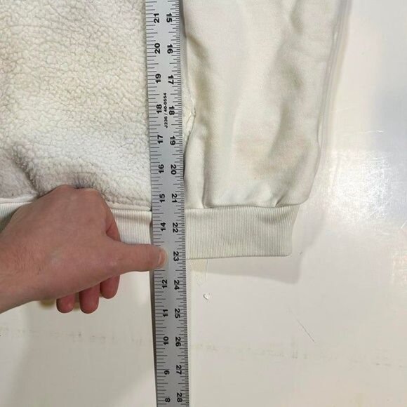 J Crew Sherpa Fleece Pull Over Sweatshirt Womens Medium‎ White - Picture 7 of 8